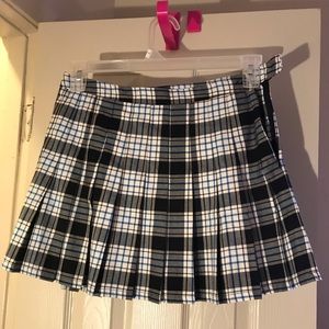Plaid knife plead skirt